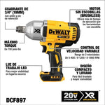 Llave de Impacto cuadrante 3/4" DEWALT DCF897B